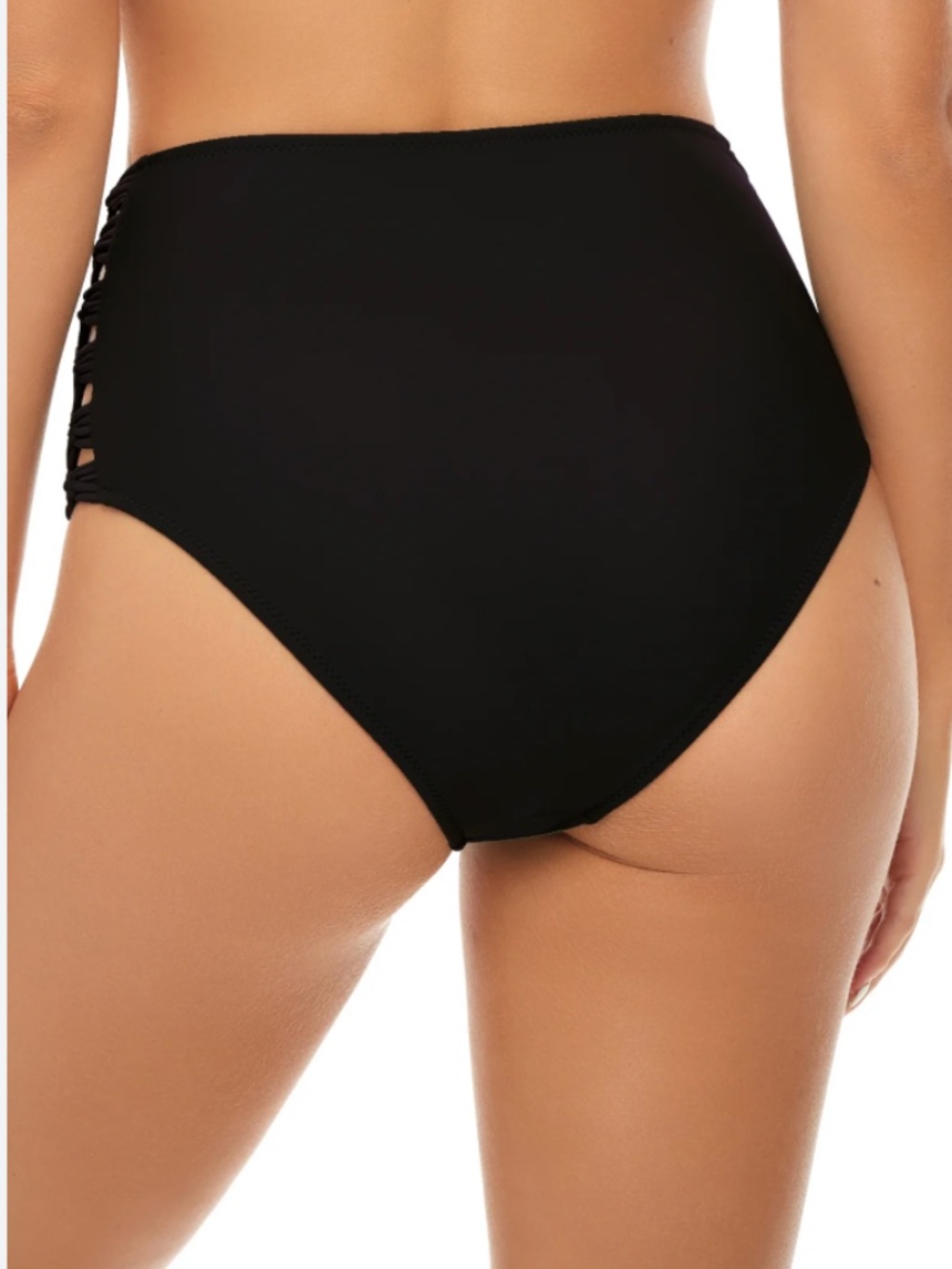H2OH Colours Mykonos Macramé High Waist Bottom – Black – Size Large - Picture 2 of 6